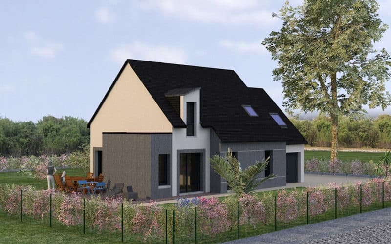 projet de maison moderne et traditionnelle vue 2