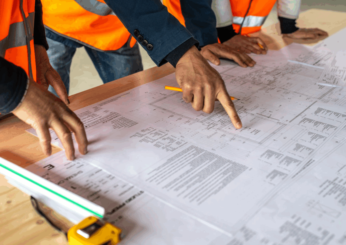 Controle sur un chantier de construction de maison individuelle