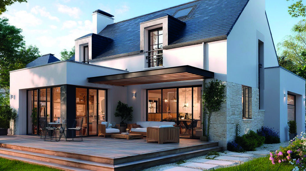 Agrandissement d’une maison traditionnelle avec extension moderne en bois et terrasse lumineuse