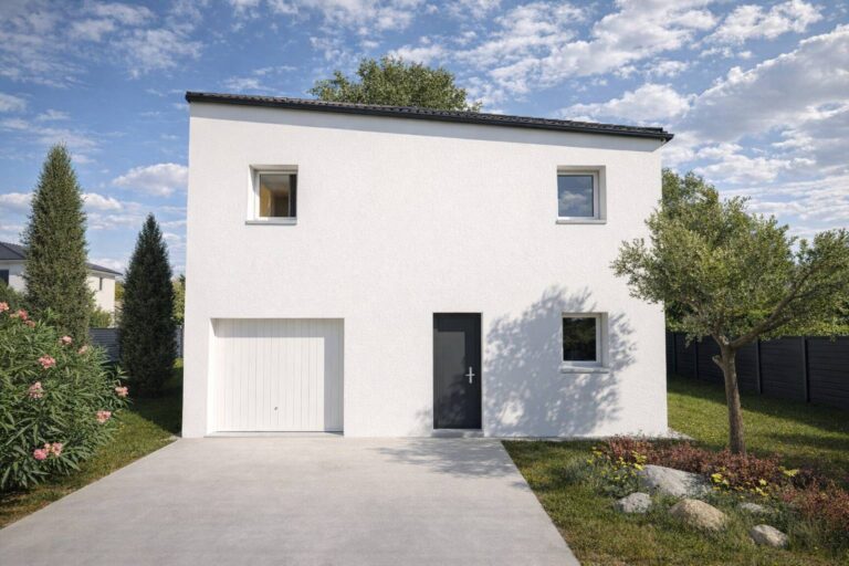 Réalisation Maison à toit plat, 4 chambres avec garage